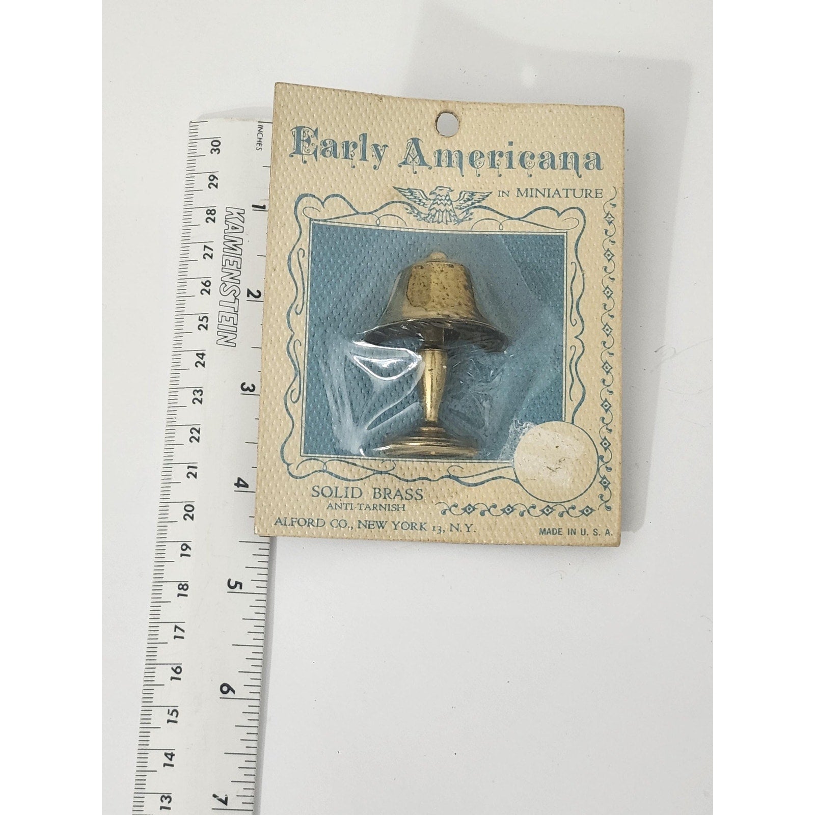 Vintage Early Americana Miniatures Solid Brass Shelf Lamp Toy Alford Co New
