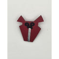 Vintage Red Geometric Dog Brooch Pin Abstract Avant Garde Face Jewelry