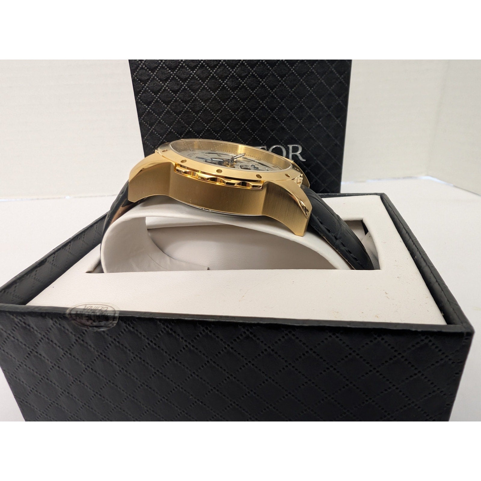 Heritor Pytheas Men's Goldtoned Automatic Skeleton Watch 22 Jewels