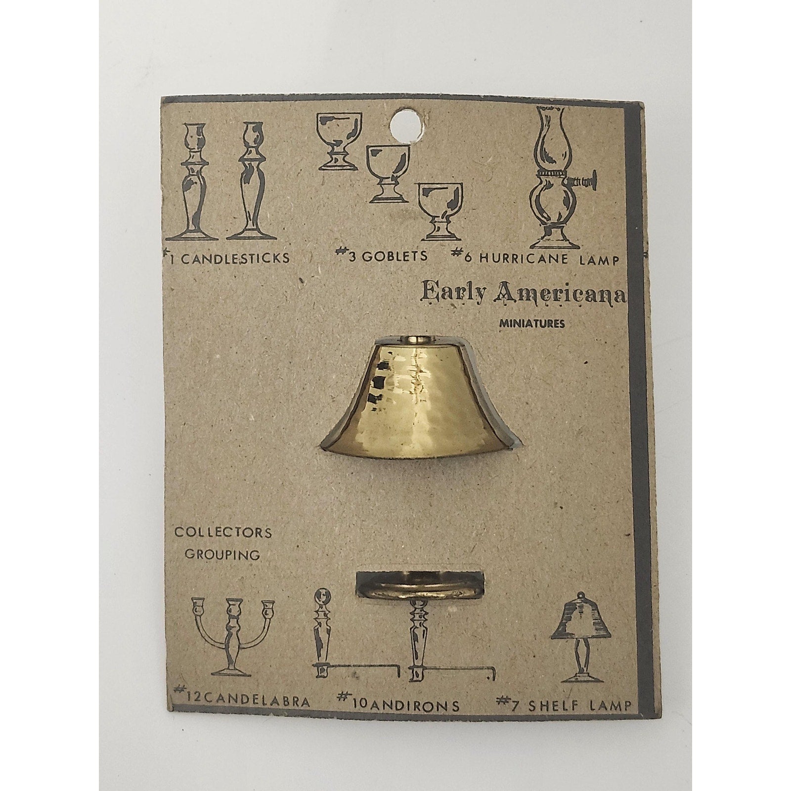 Vintage Early Americana Miniatures Solid Brass Shelf Lamp Toy Alford Co New
