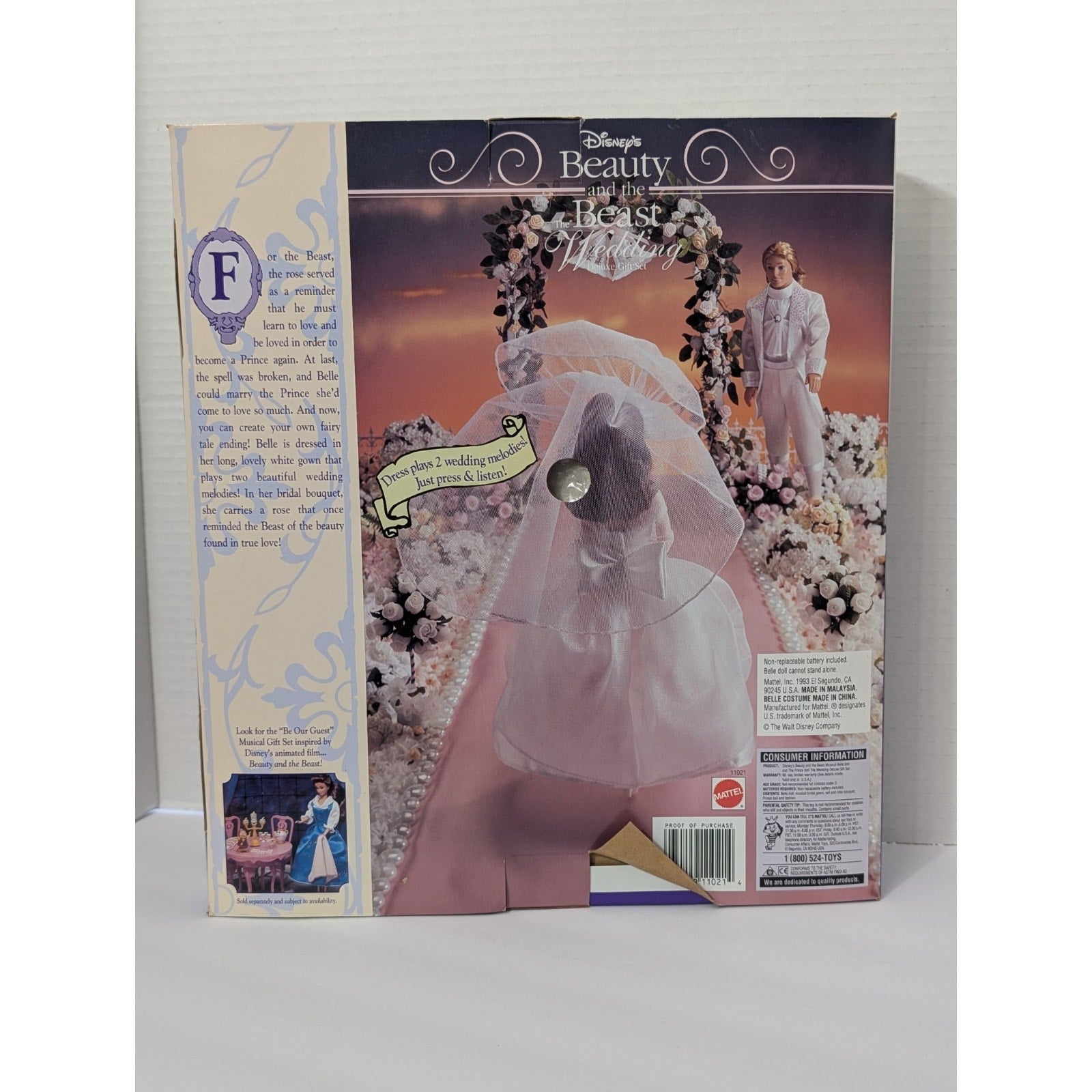 Vintage Disney Beauty & the Beast Musical Wedding Deluxe Gift Set 1993 Mattel