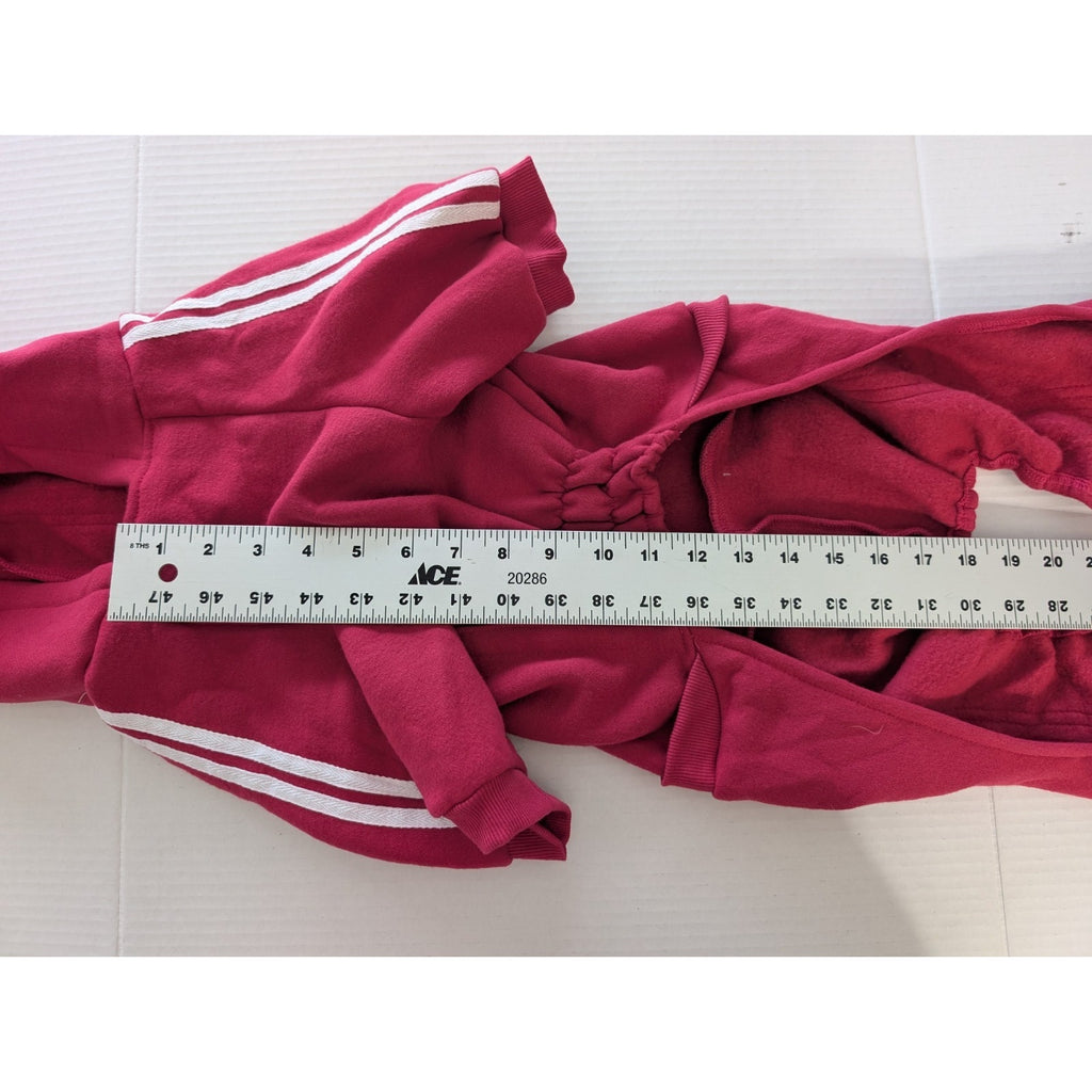 Dog Days Red Fleece Hooded Four Leg Dog Sweatsuit Pajamas Full Body Large