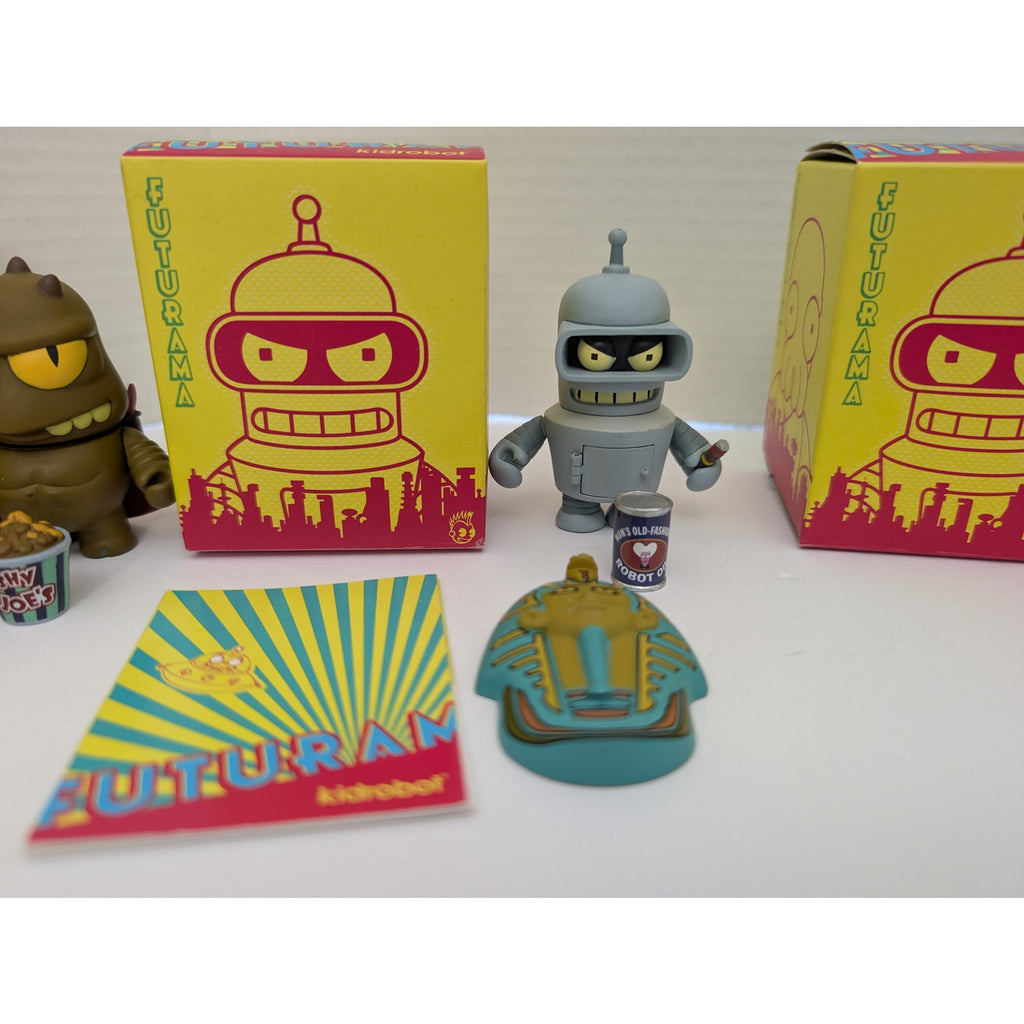 Kidrobot Futurama Vinyl Mini Figure Lot Bender Leela Nibbler Morbo Lrrr 2009