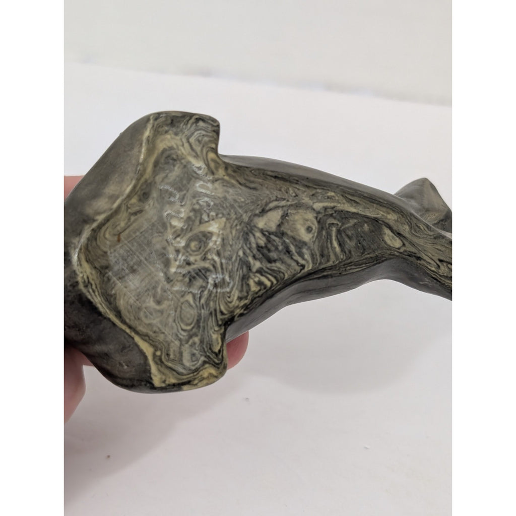 Vintage Seal Figurine Marbled Grey Faux Soapstone Sculpture Canadian Style