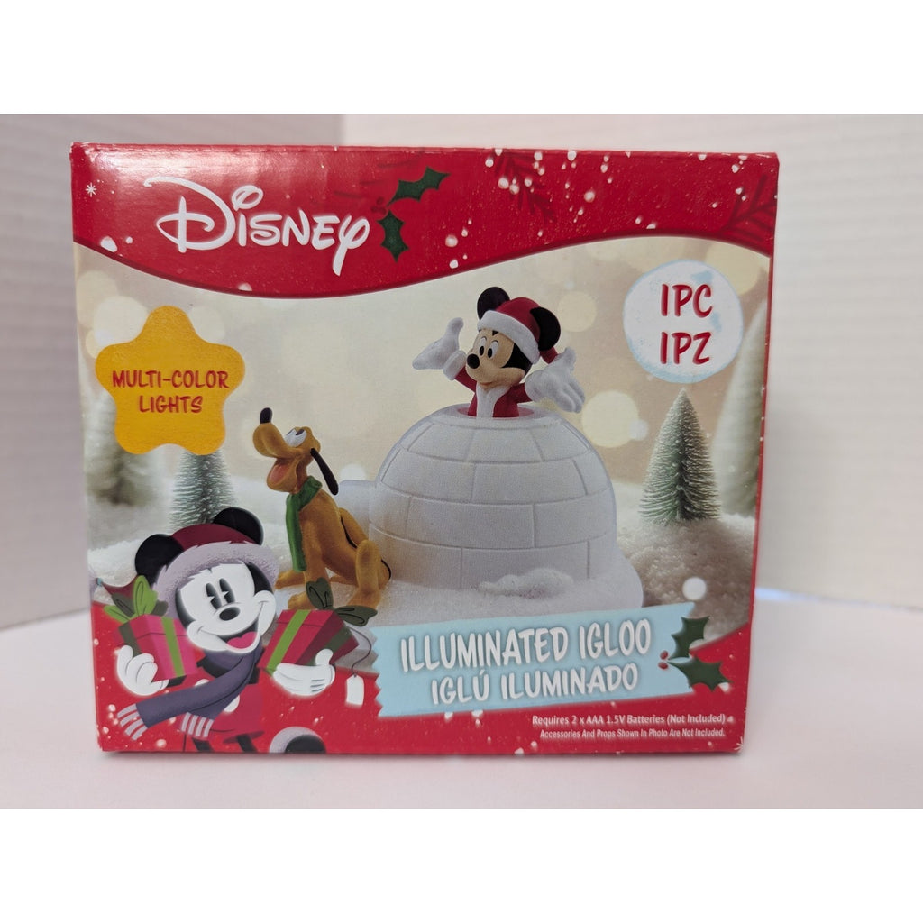 Disney Mickey Mouse & Pluto Illuminated Christmas Igloo Multi-Color LED Decor