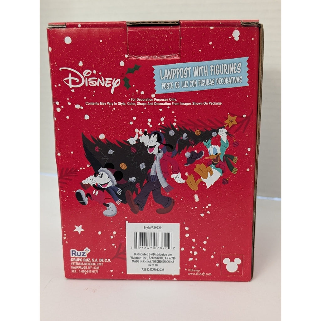 Disney Mickey Mouse & Pluto Christmas Lamppost Illuminated Holiday Village Decor