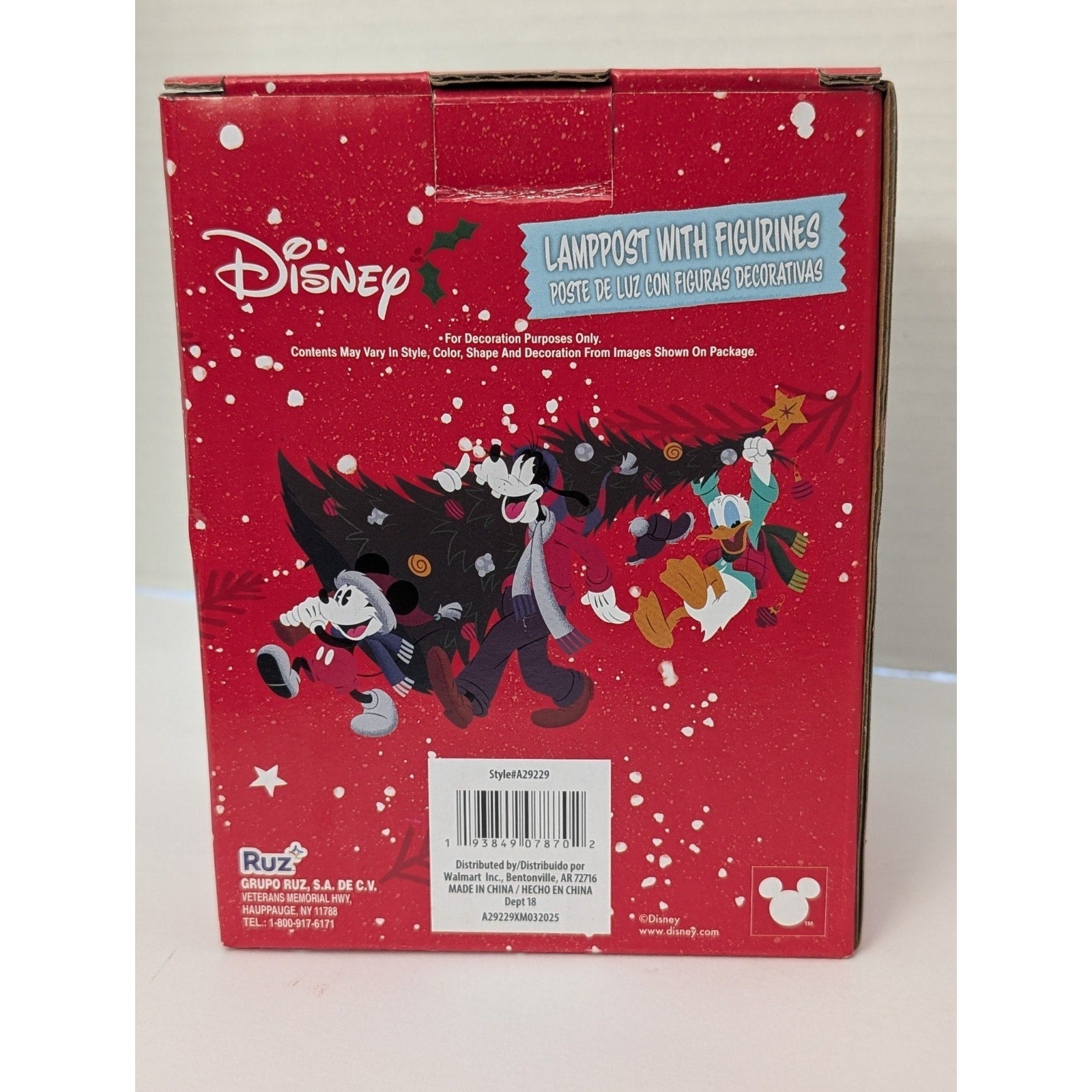 Disney Mickey Mouse & Pluto Christmas Lamppost Illuminated Holiday Village Decor