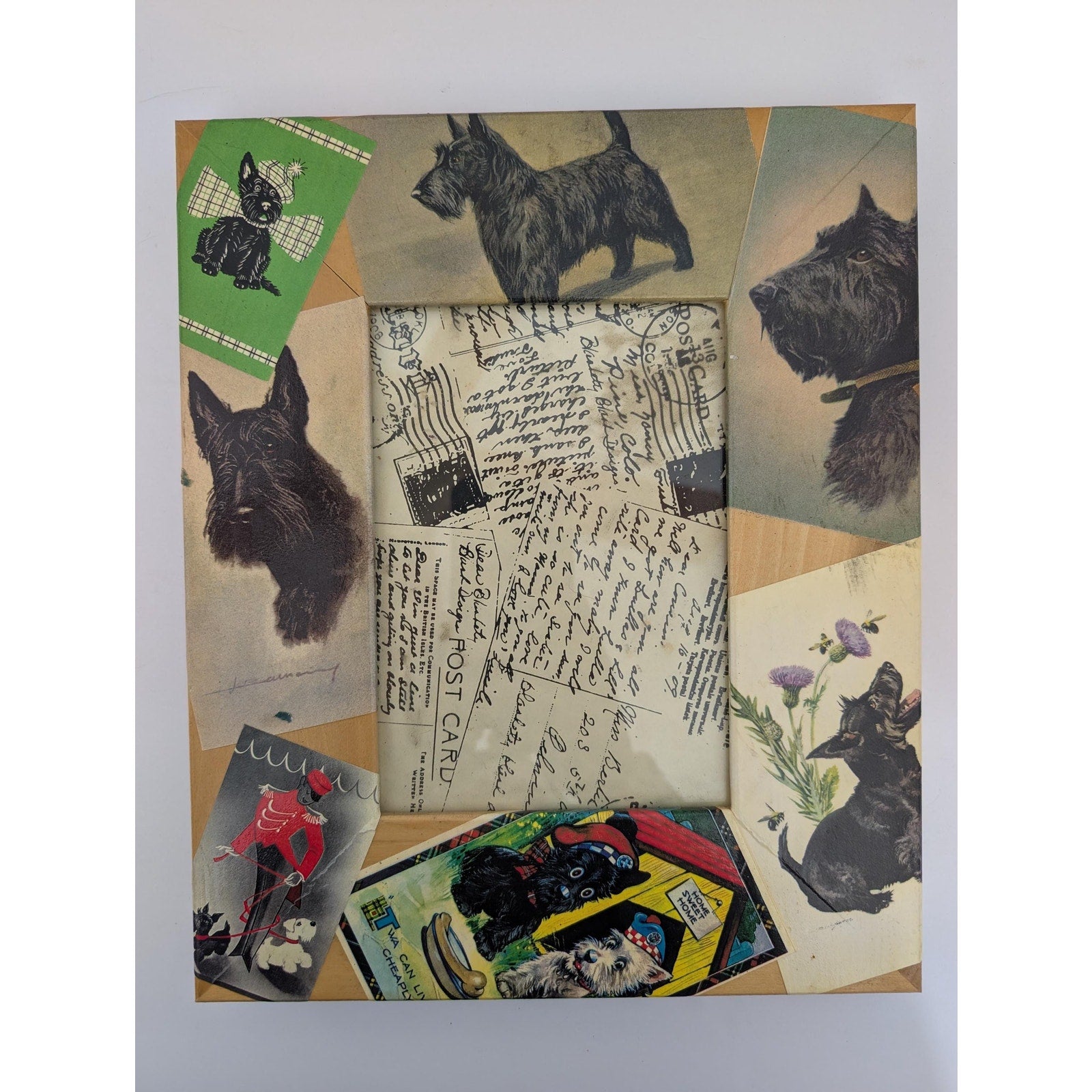 Blankety Blank Designs Scottie Dog Decoupage Wood Photo Frame Stephanie Blank Art 5x7
