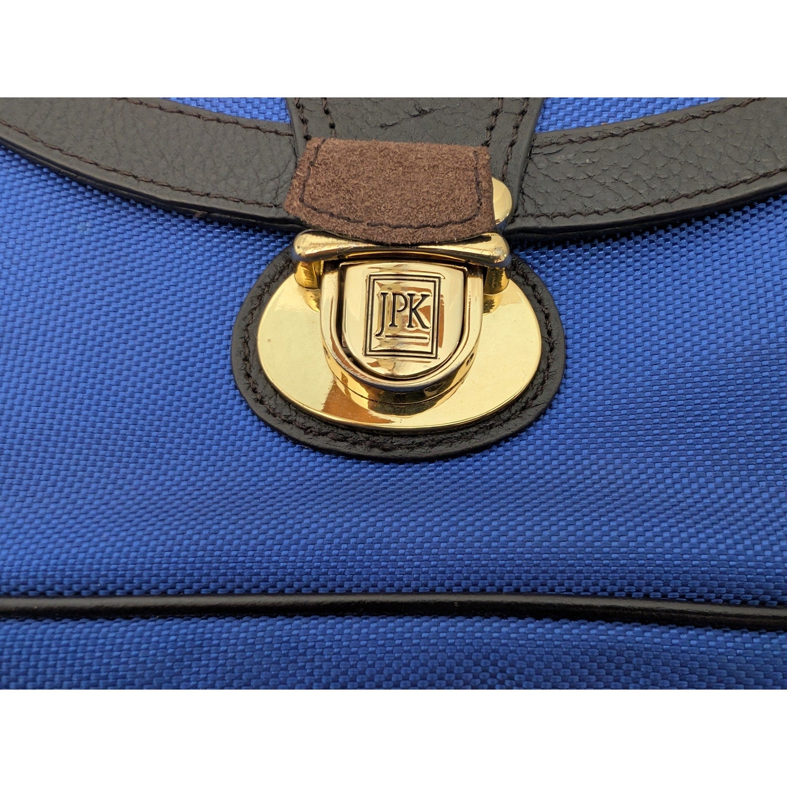 JPK Paris 75 Blue Nylon Crossbody Bag Messenger Purse Floral Interior