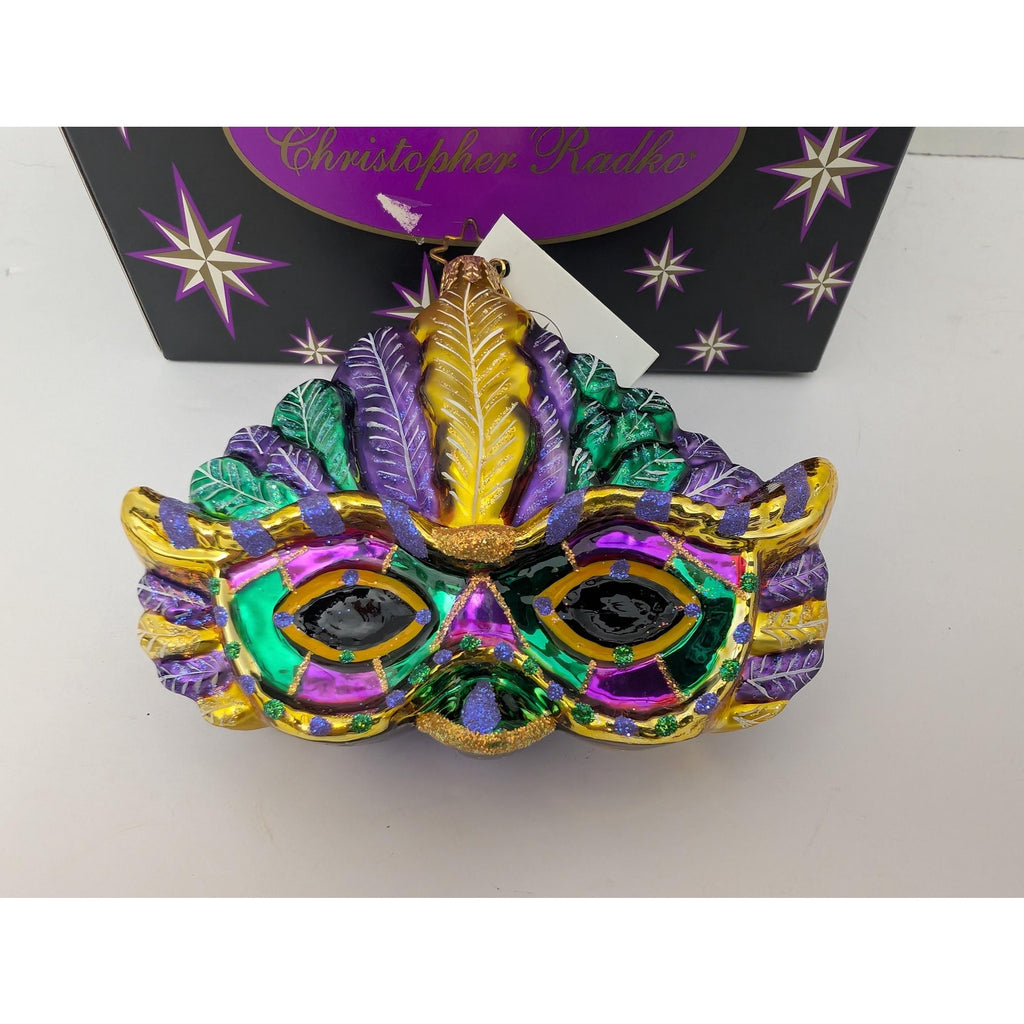 Christopher Radko Mask Mystique 2002 Mardi Gras Glass Ornament Boxed 1010016