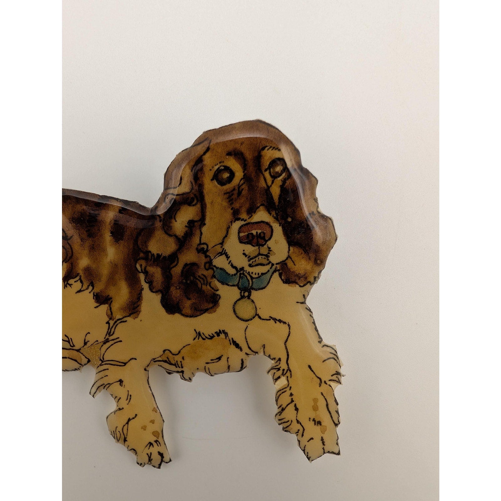 Vintage 1992 MB Design Brooch Allie the English Springer Spaniel Dog Pin signed