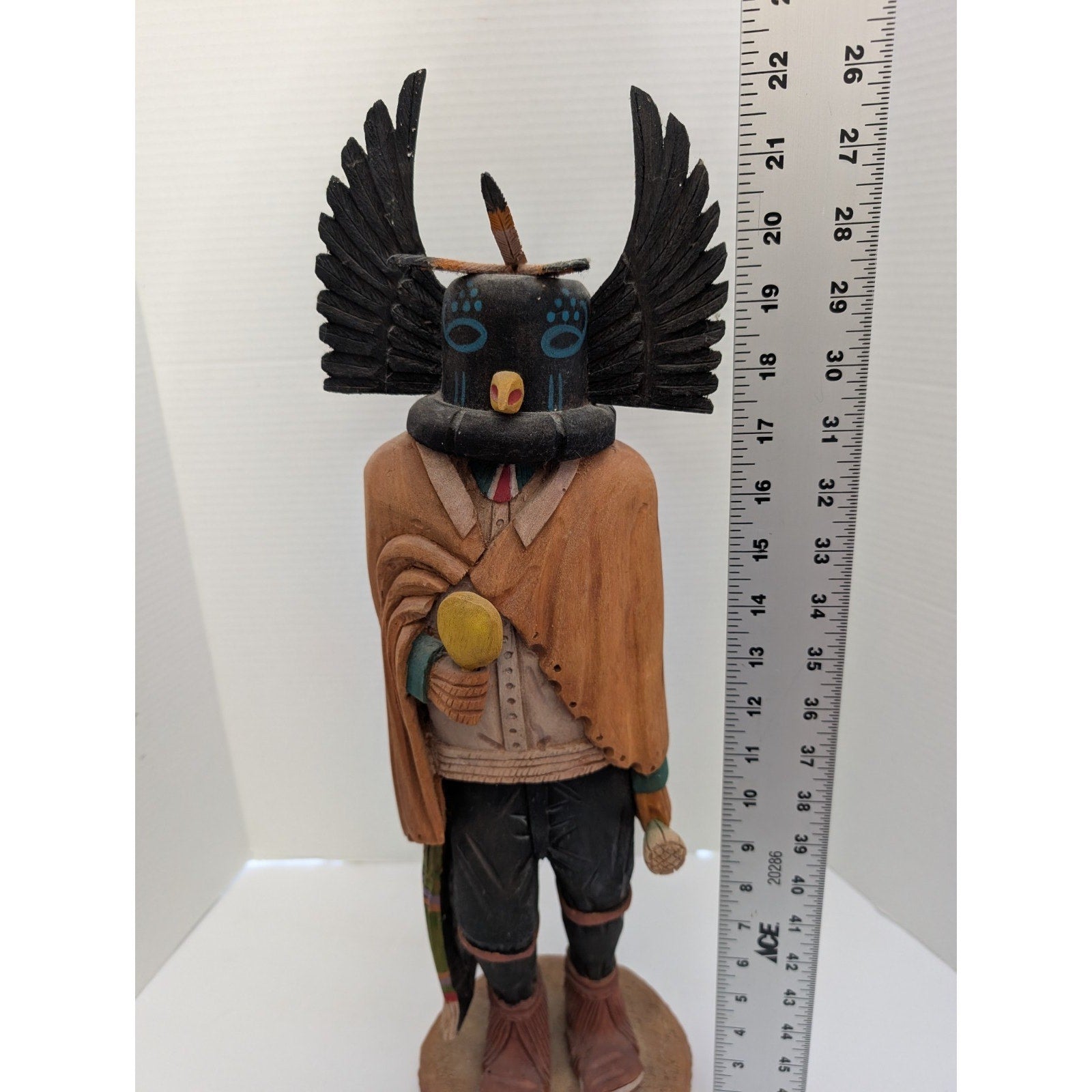Handcrafted Crow Kachina Doll Signed Bertha Jones