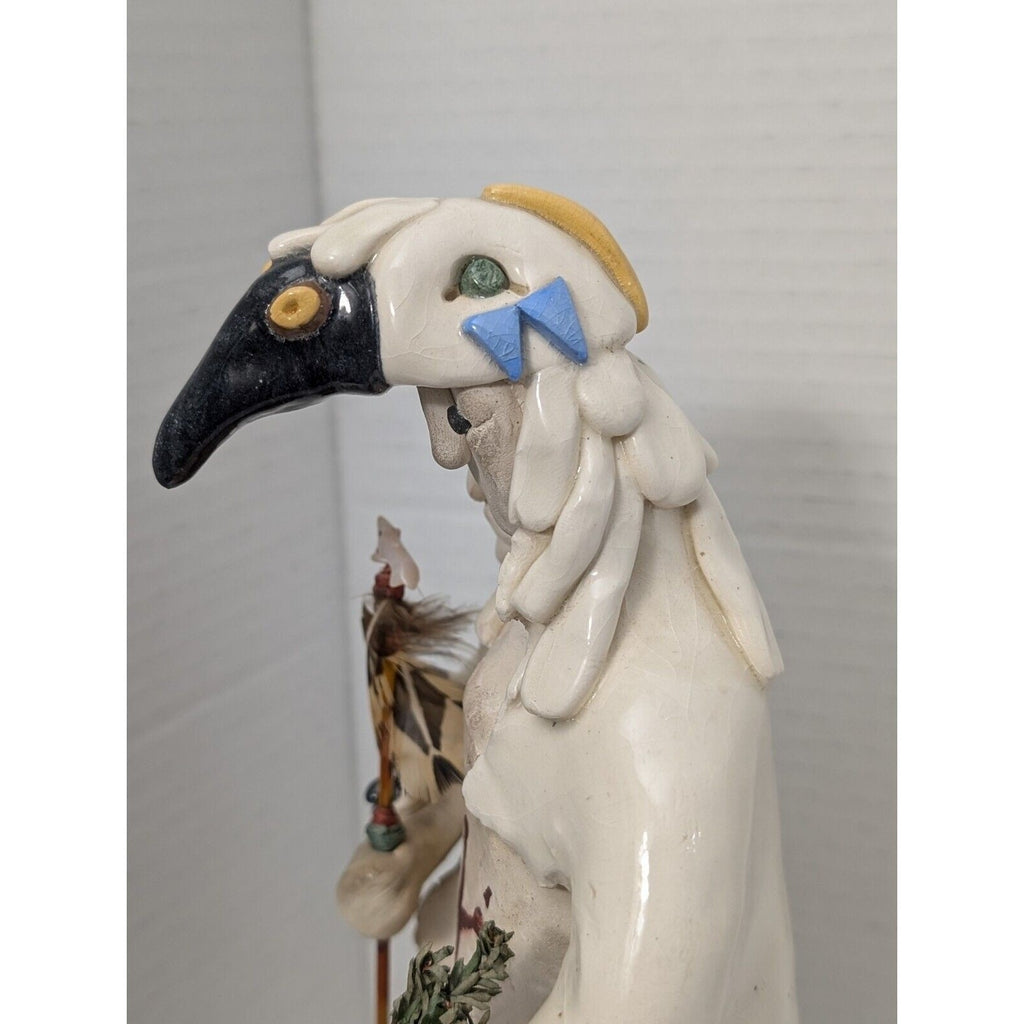 Rare Vintage Raven Animal Character Sculpture By Susan M Henry Native American