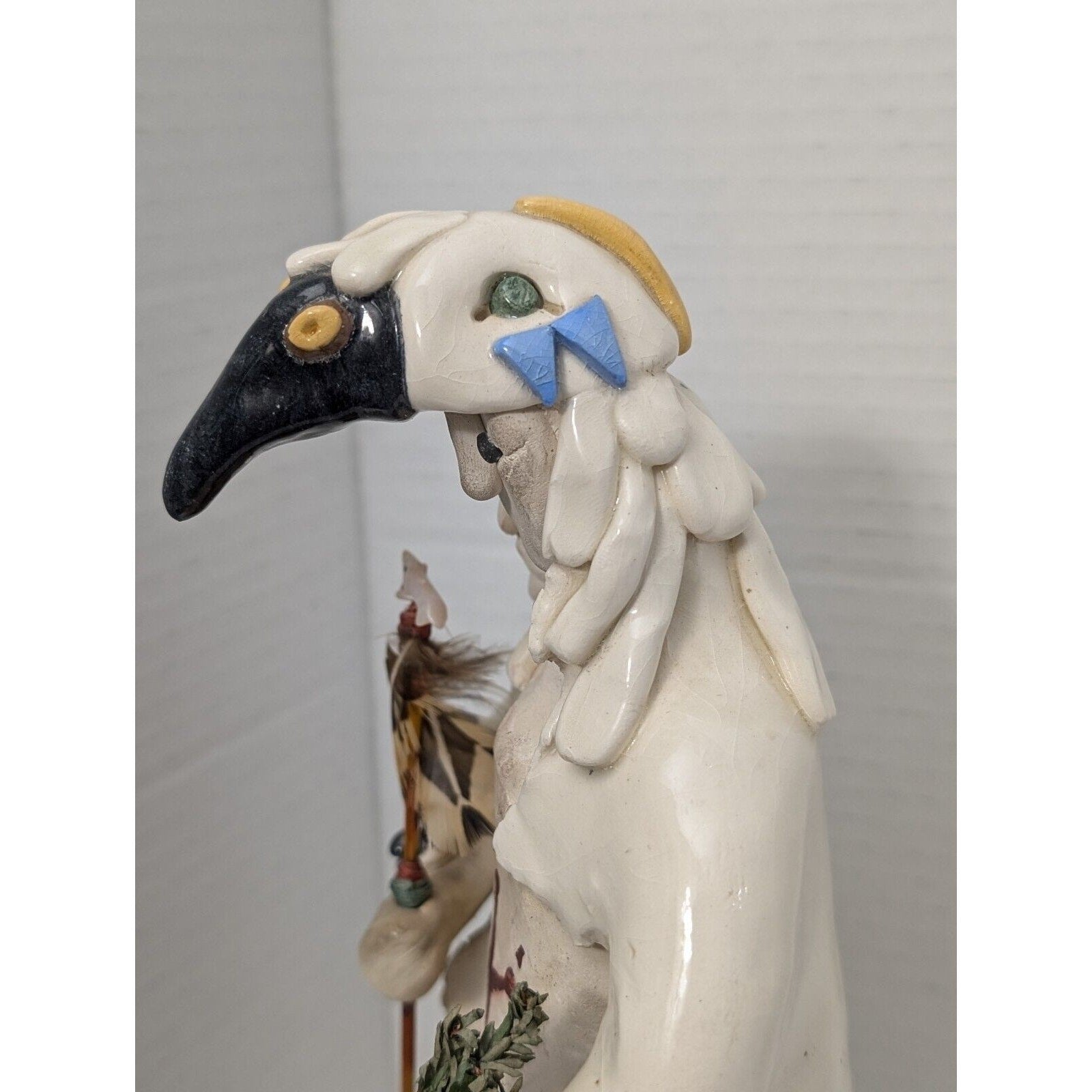 Rare Vintage Raven Animal Character Sculpture By Susan M Henry Native American