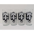 Set of 4 Vintage 1998 Pepe Le Pew Glass Set Looney Tunes Warner Bros Black and White Tumblers