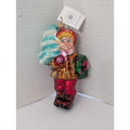 Christopher Radko 1996 Boy with Christmas Tree and Wreath Glass Ornament Made in Poland