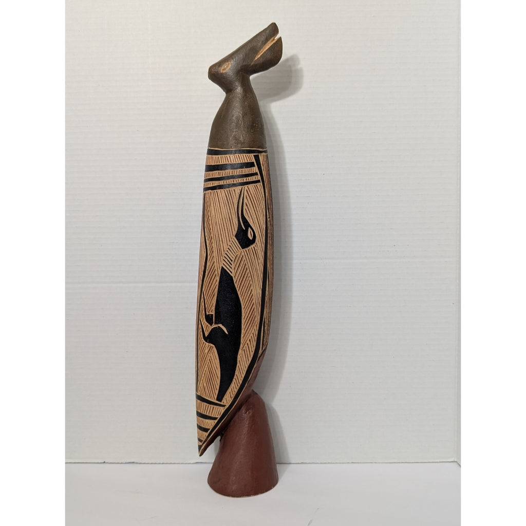 Australian Aboriginal Tiwi Bathurst Island Bird Sculpture Hand Carved and Dyed