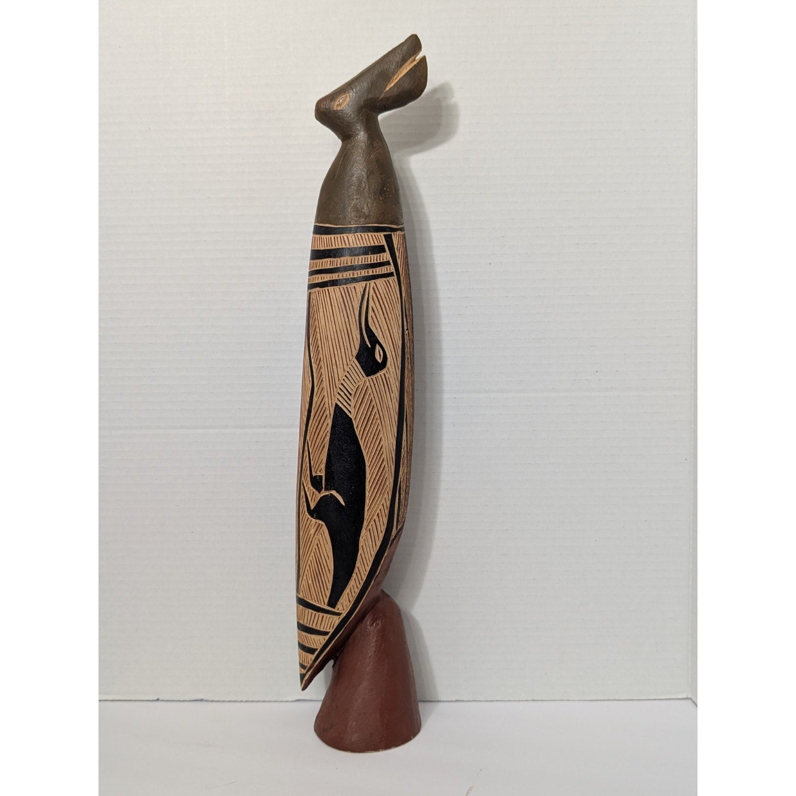Australian Aboriginal Tiwi Bathurst Island Bird Sculpture Hand Carved and Dyed