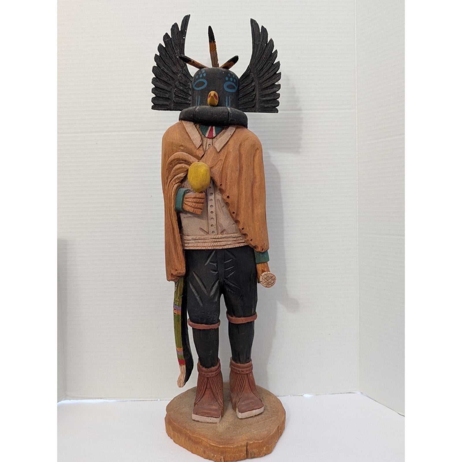 Handcrafted Crow Kachina Doll Signed Bertha Jones