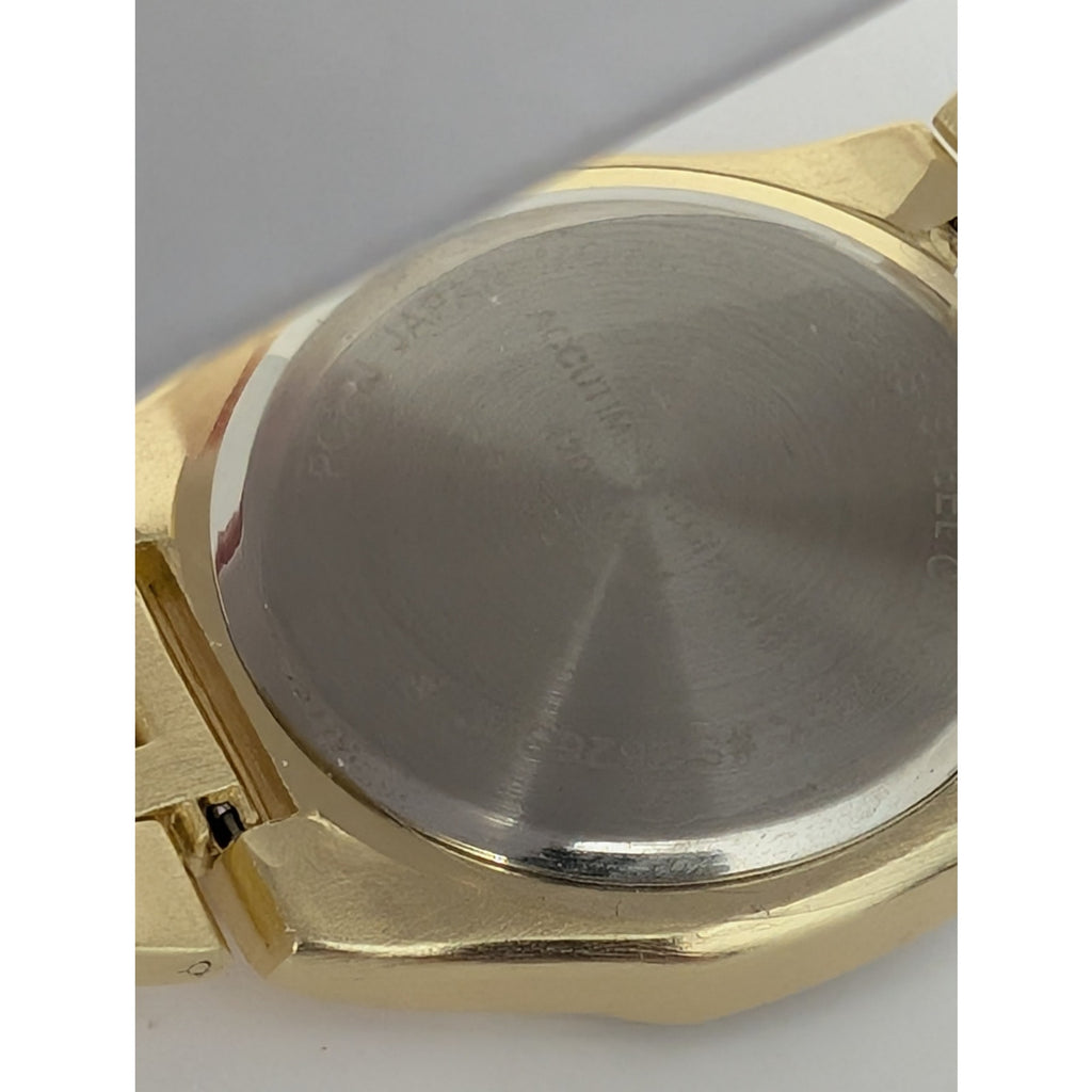 Accutime Men's Gold-Tone Octagonal Multi-Function Japanese Quartz Watch