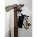 Vintage Native American Style Tomahawk Axe Brass Tacks Medicine Pouch Lot