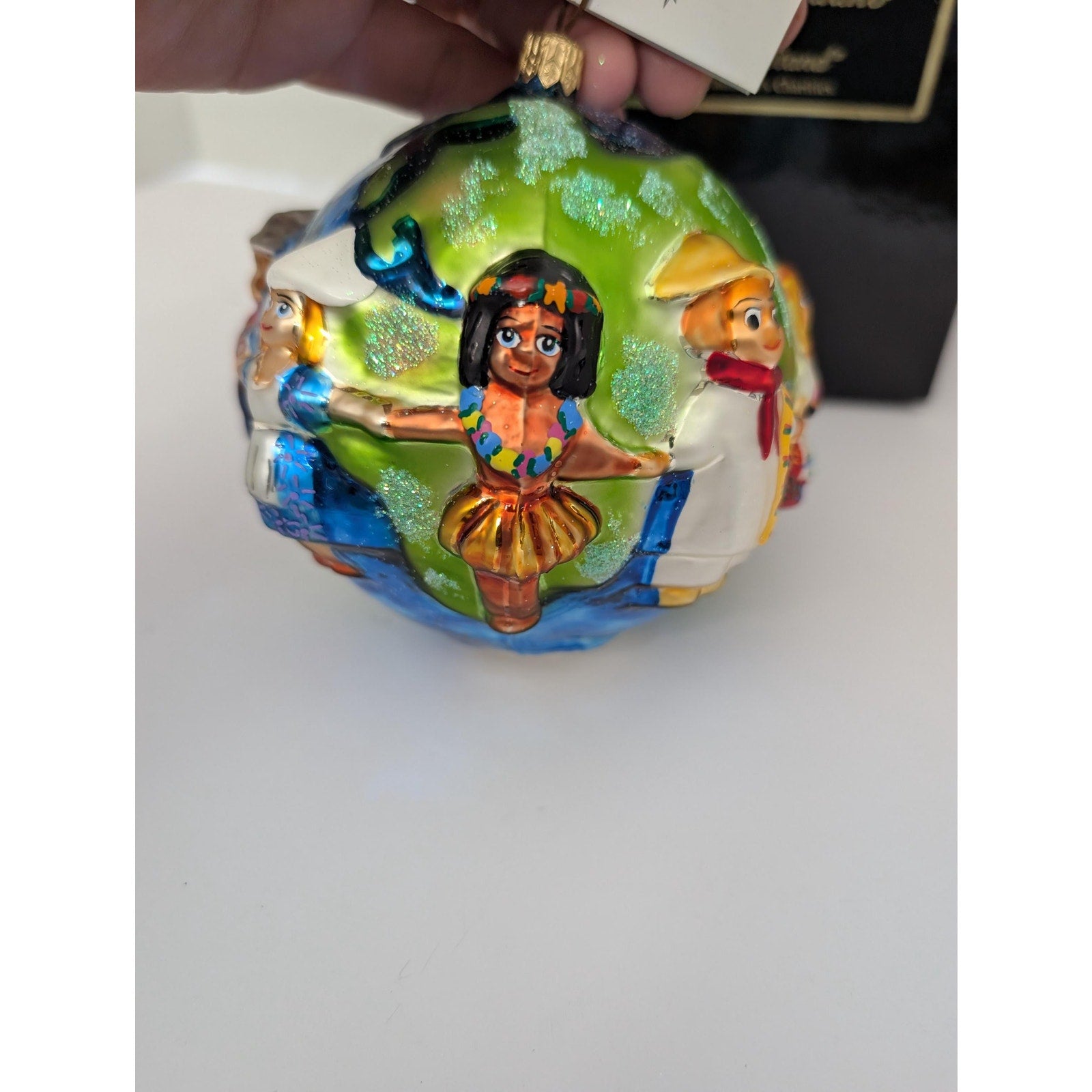 Christopher Radko United We Stand 1999 World Globe Children Glass Ornament Boxed 99-SP-53