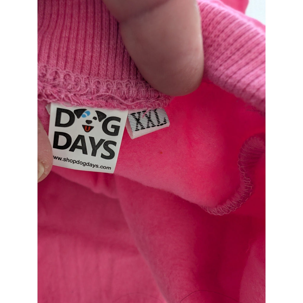 Dog Days Dog Hoodie Sweatshirt XXL Pink Fleece Pet Clothes Dog Pouch Pocket XXL