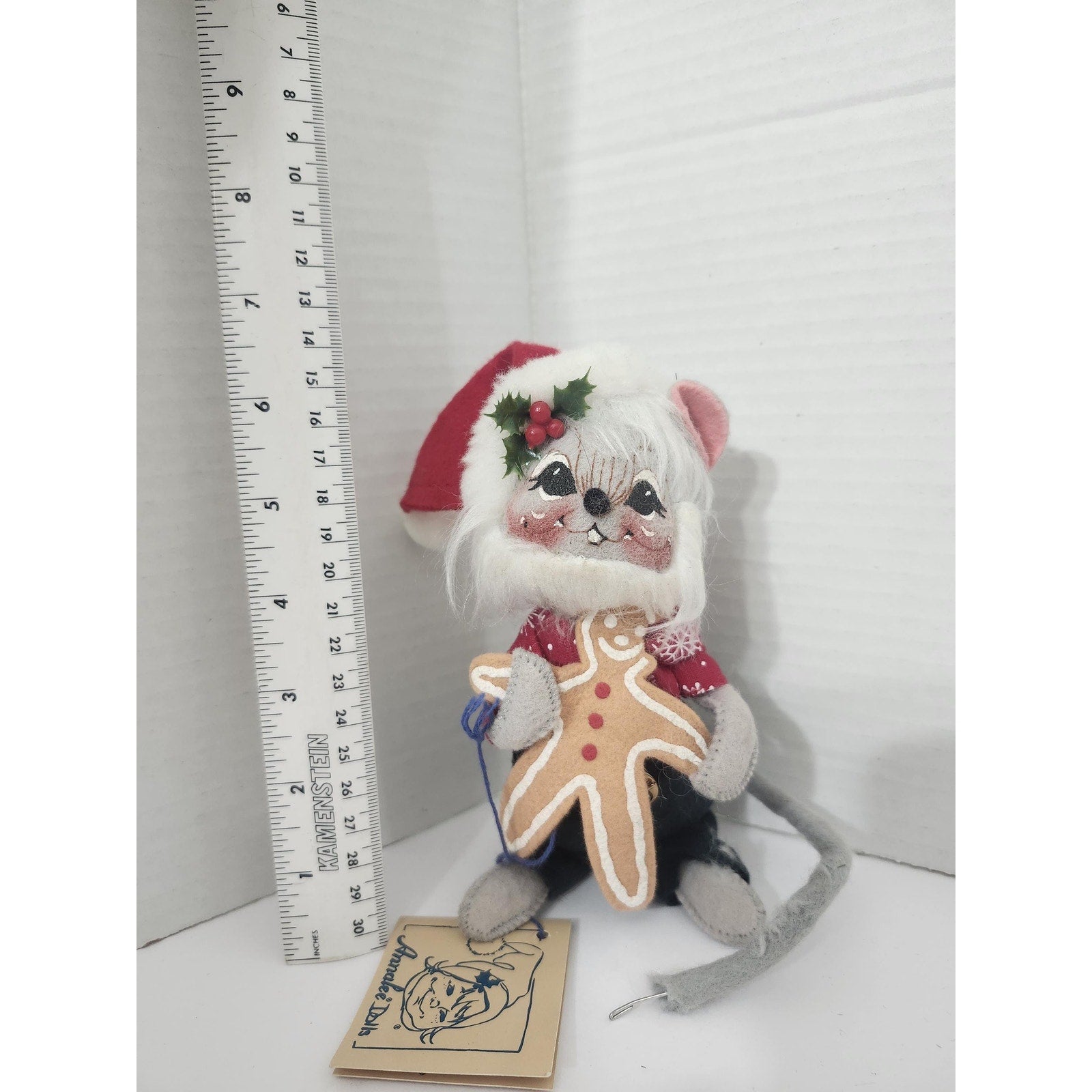 1998 Annalee Mobilitee Christmas Mouse Doll holding Gingerbread Man New with Tag