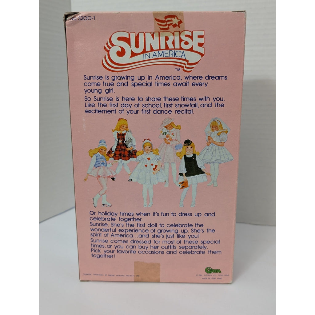 Vintage 1982 Sunrise in America Brunette Doll Gatabox Ltd New in Box Patriotic