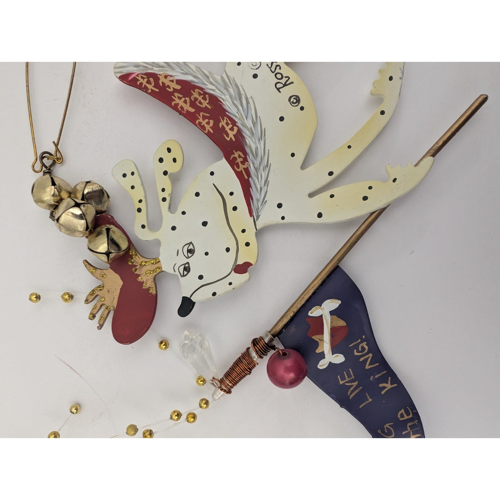 Silvestri Fanciful Flights Karen Rossi Prince Dog Ornament Hand Painted Metal