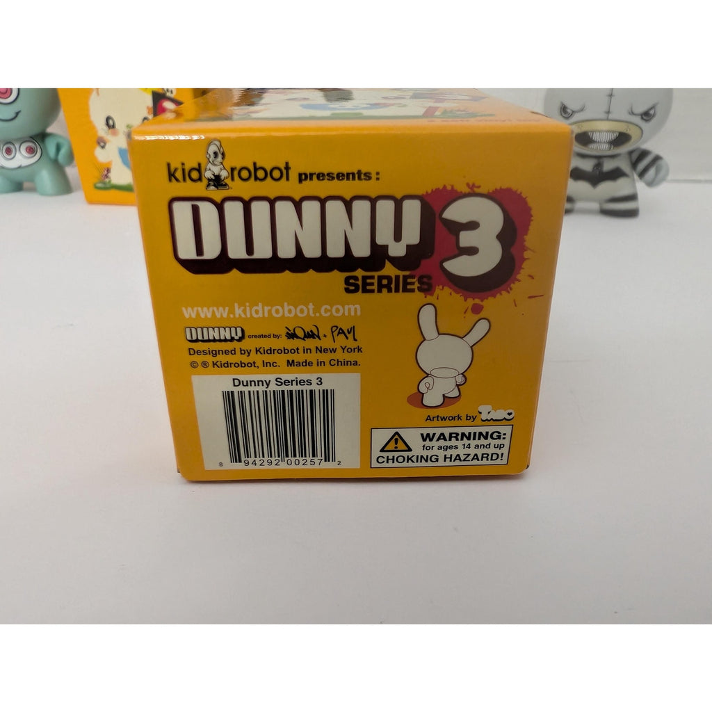 Rare Kidrobot Dunny Series 3 (2006) 4-Figure Set: Ron English, Touma Chase, Damon Soule, Craola Greg Simkins - 3" Vinyl Art Toys with Boxes