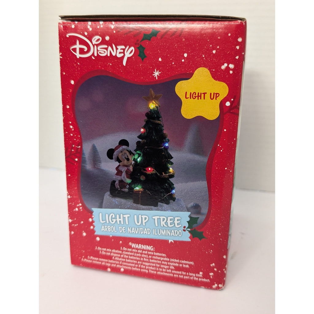 Disney Mickey Mouse Light Up Christmas Tree Figurine Holiday Village Decor