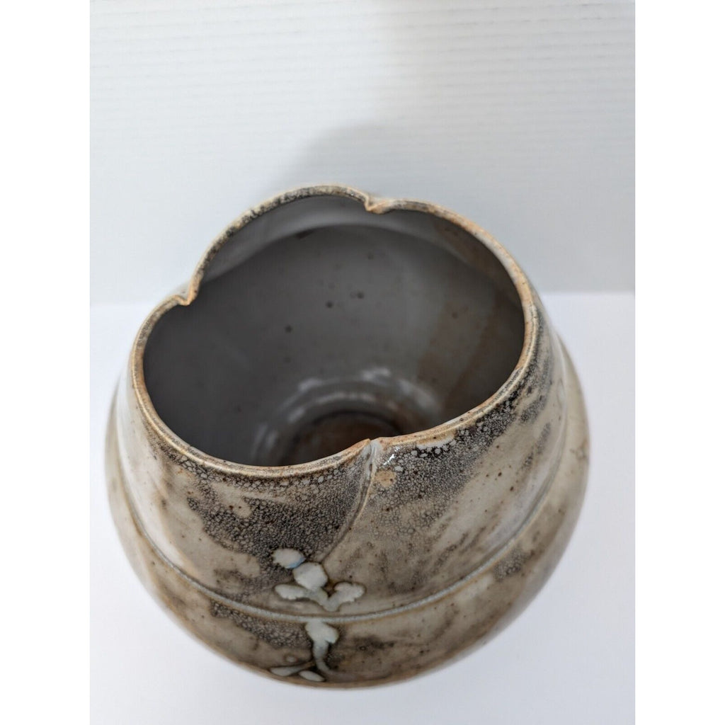 Beautiful Studio Pottery Asymmetrical Bowl Vase By Trish Adams