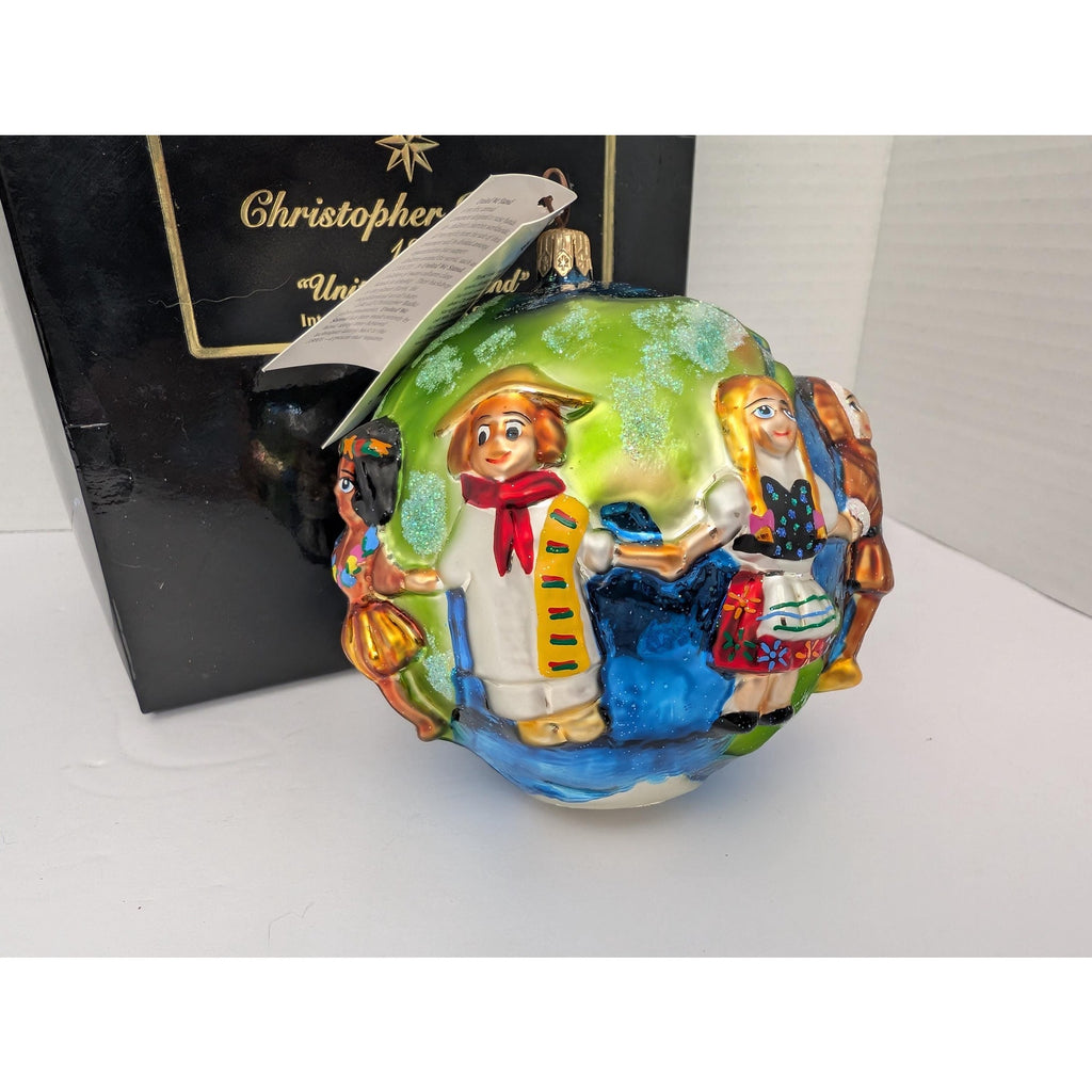 Christopher Radko United We Stand 1999 World Globe Children Glass Ornament Boxed 99-SP-53
