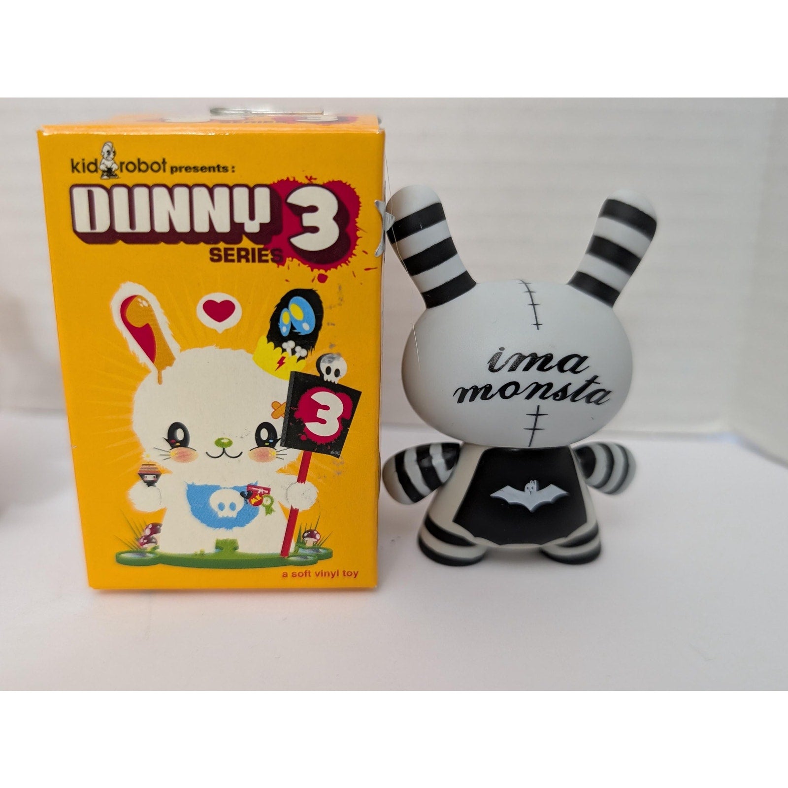 Rare Kidrobot Dunny Series 3 (2006) 4-Figure Set: Ron English, Touma Chase, Damon Soule, Craola Greg Simkins - 3" Vinyl Art Toys with Boxes