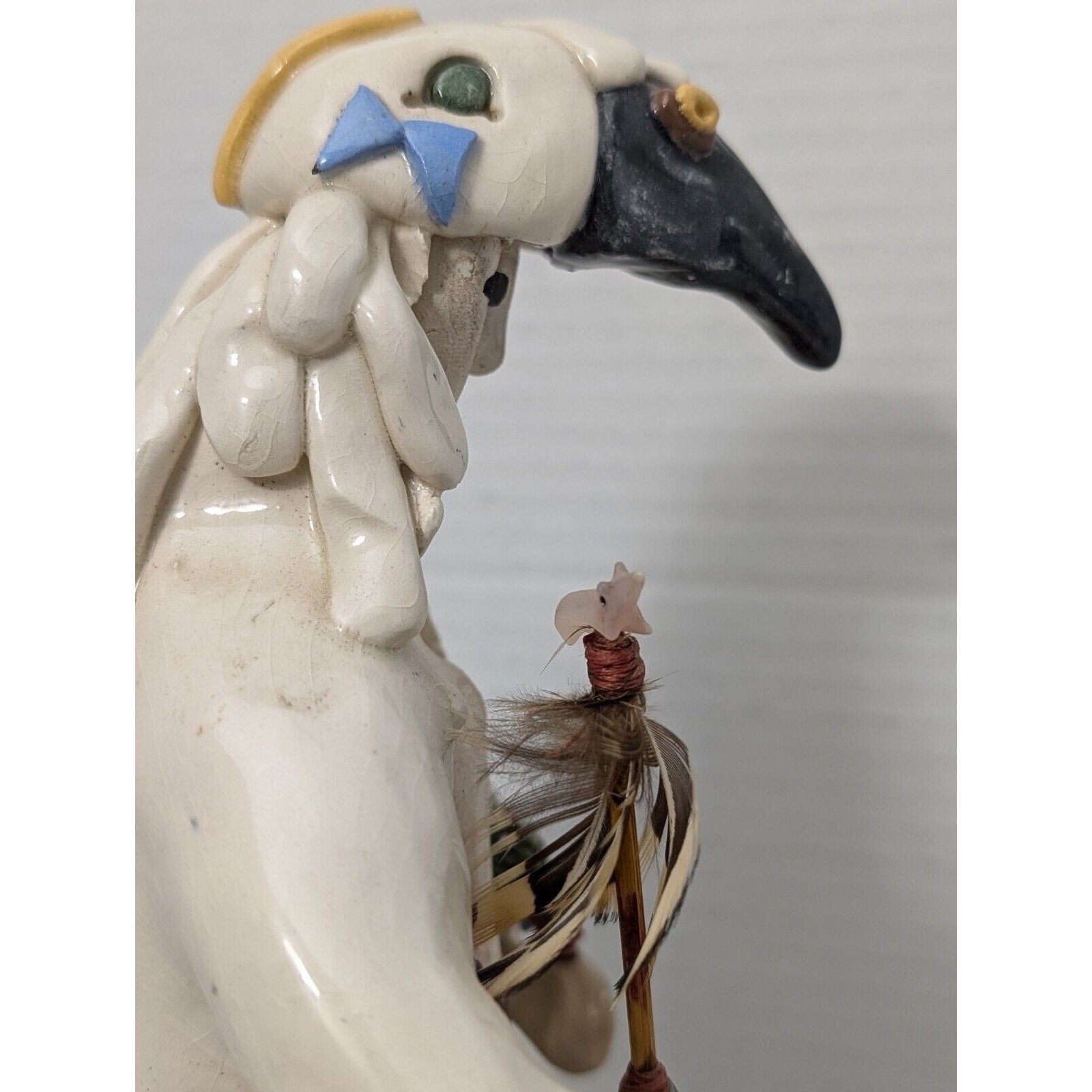 Rare Vintage Raven Animal Character Sculpture By Susan M Henry Native American