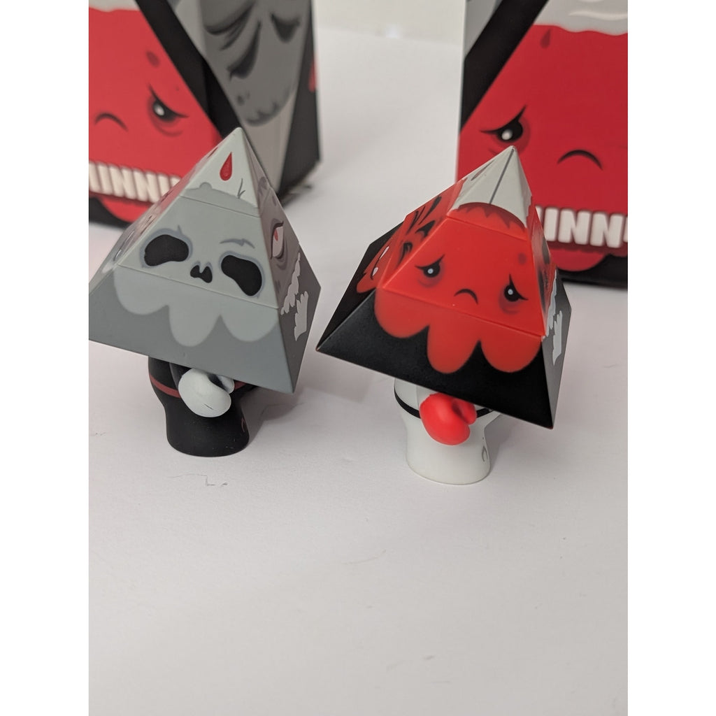Kidrobot Andrew Bell Pyramidun Dunny Vinyl Figure Lot Red & Grey 2013