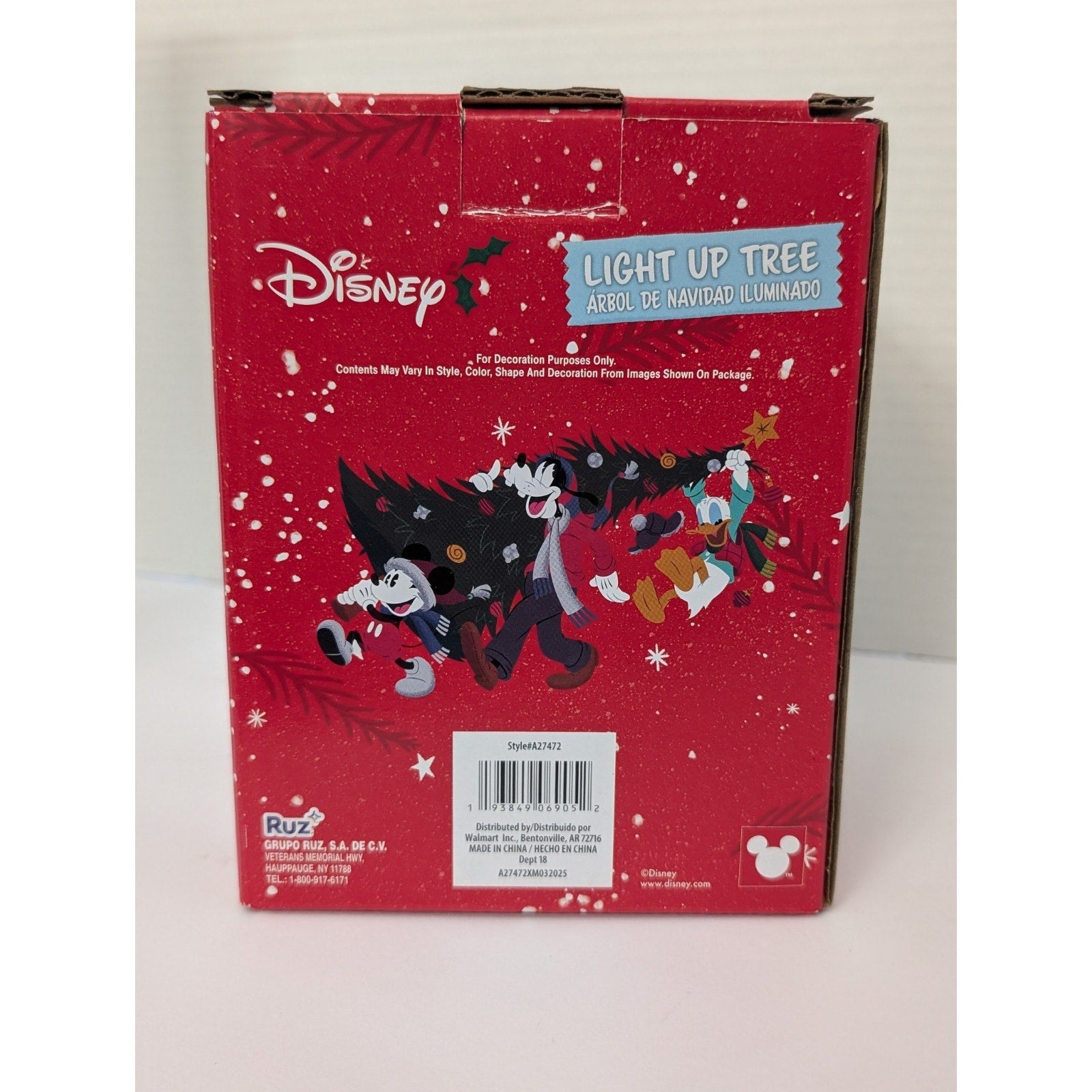 Disney Mickey Mouse Light Up Christmas Tree Figurine Holiday Village Decor