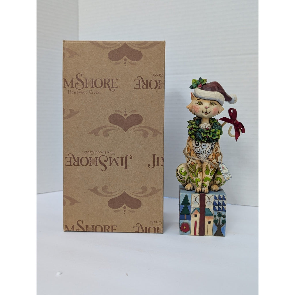 Jim Shore Heartwood Creek SANTA CLAWS Christmas Cat Figurine #4007977