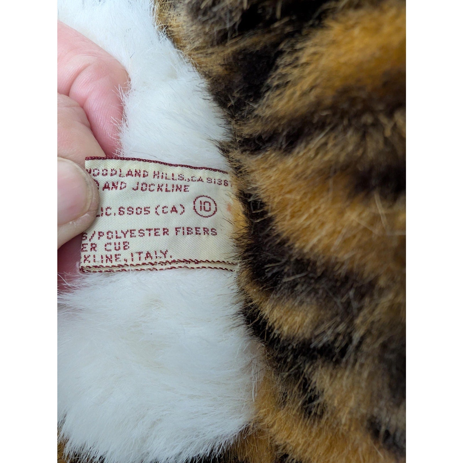 Vintage Applause Avanti Tiger Cub Plush 1988 Jockline Italy Realistic Stuffed Animal