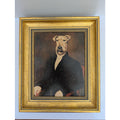 Henry Pealani Anthropomorphic Airedale Terrier Oil Painting Framed Dog Portrait Gentleman Decor