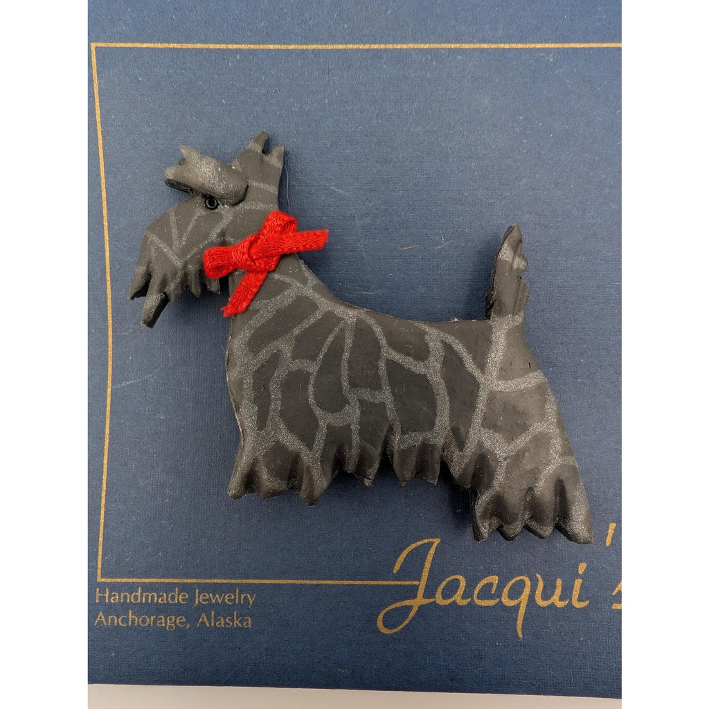 Jacqui Ertischek Alaskan Studio Clay Scottie Dog Pin Handcrafted Artisan Brooch