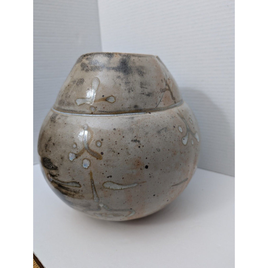 Beautiful Studio Pottery Asymmetrical Bowl Vase By Trish Adams