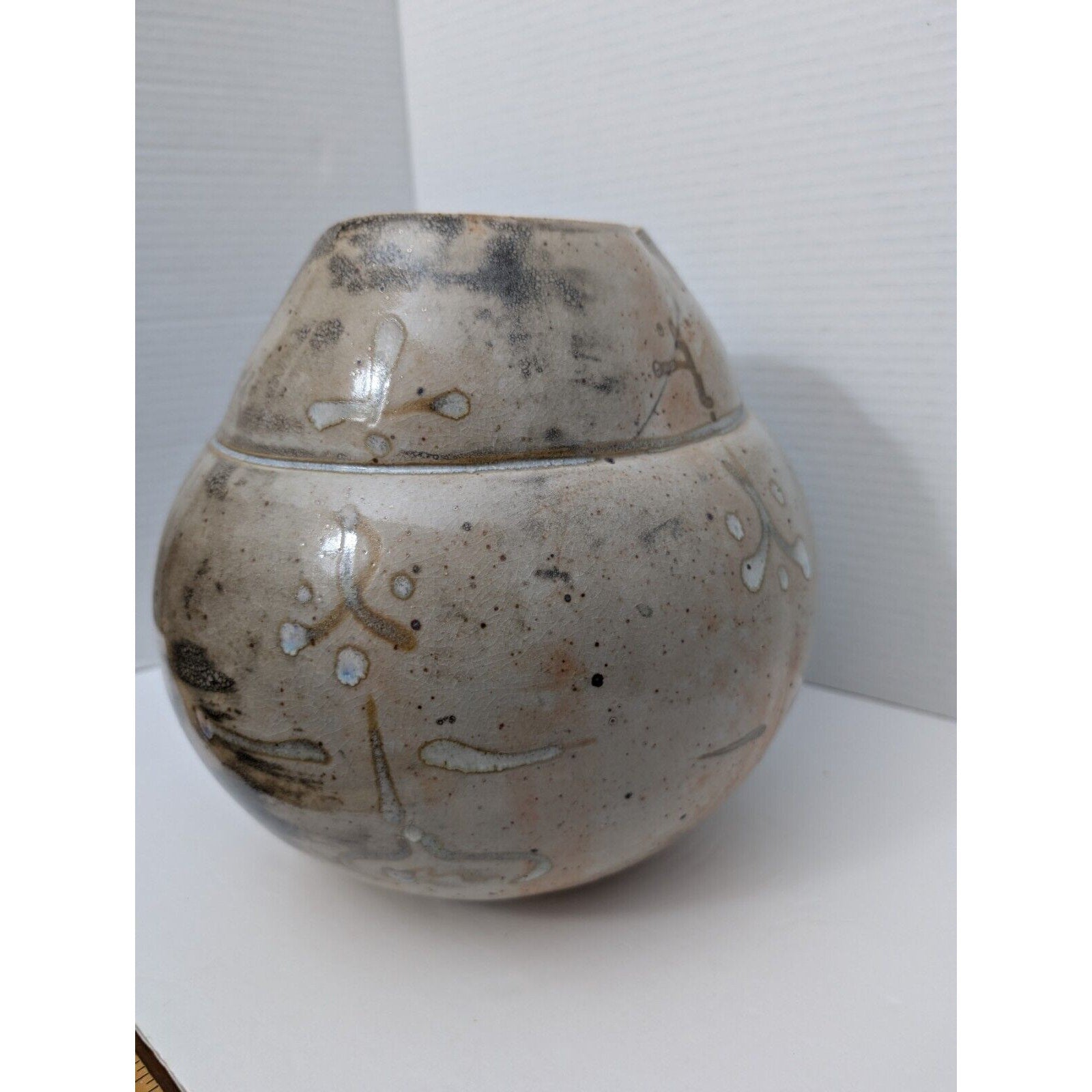 Beautiful Studio Pottery Asymmetrical Bowl Vase By Trish Adams