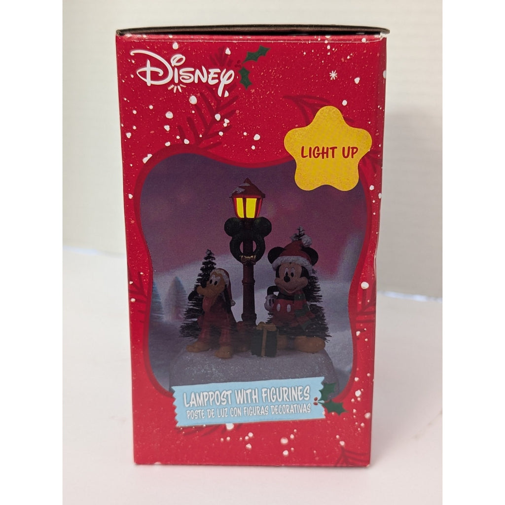 Disney Mickey Mouse & Pluto Christmas Lamppost Illuminated Holiday Village Decor