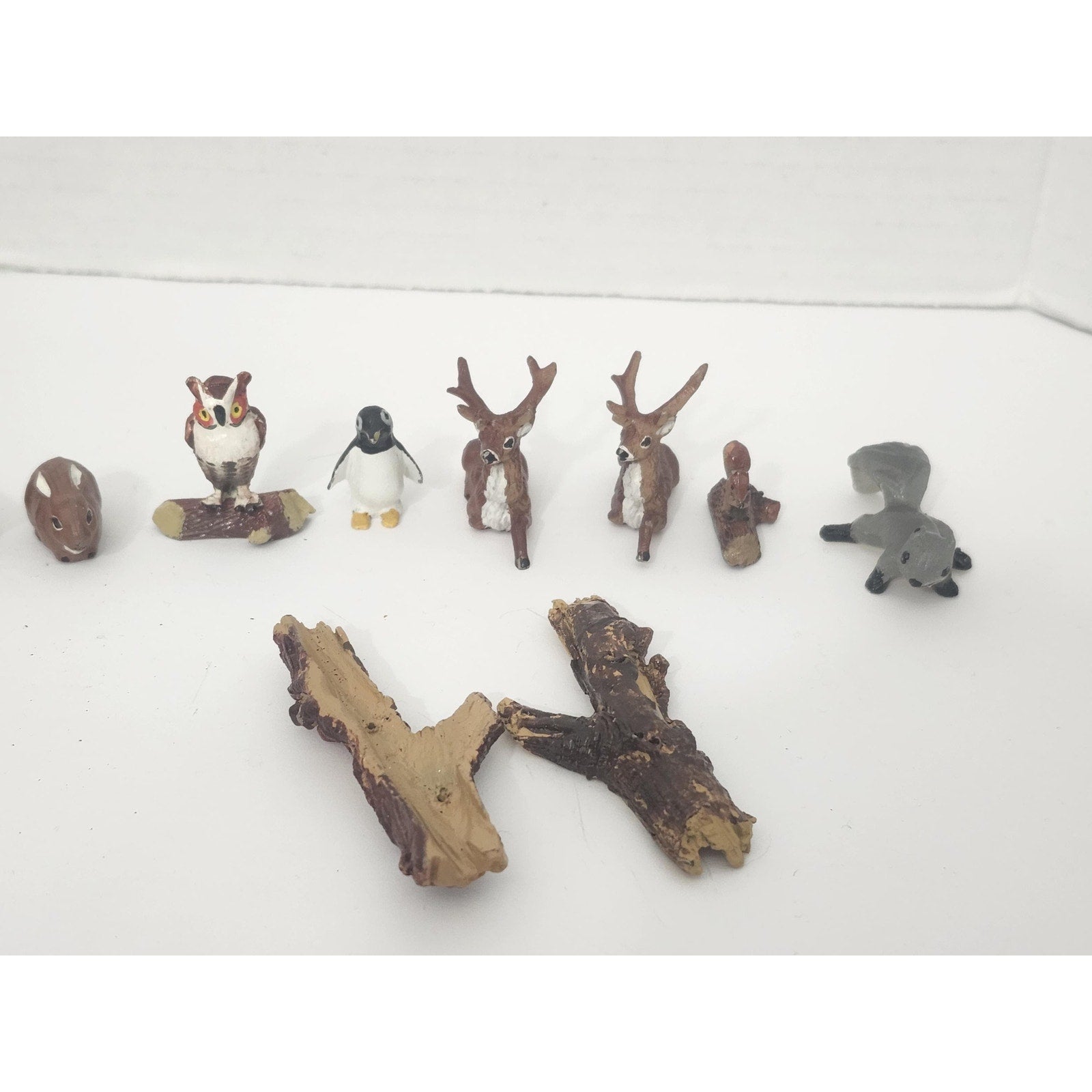 Vintage Miniature Cast Metal Woodland Animals Diorama Lot Figures