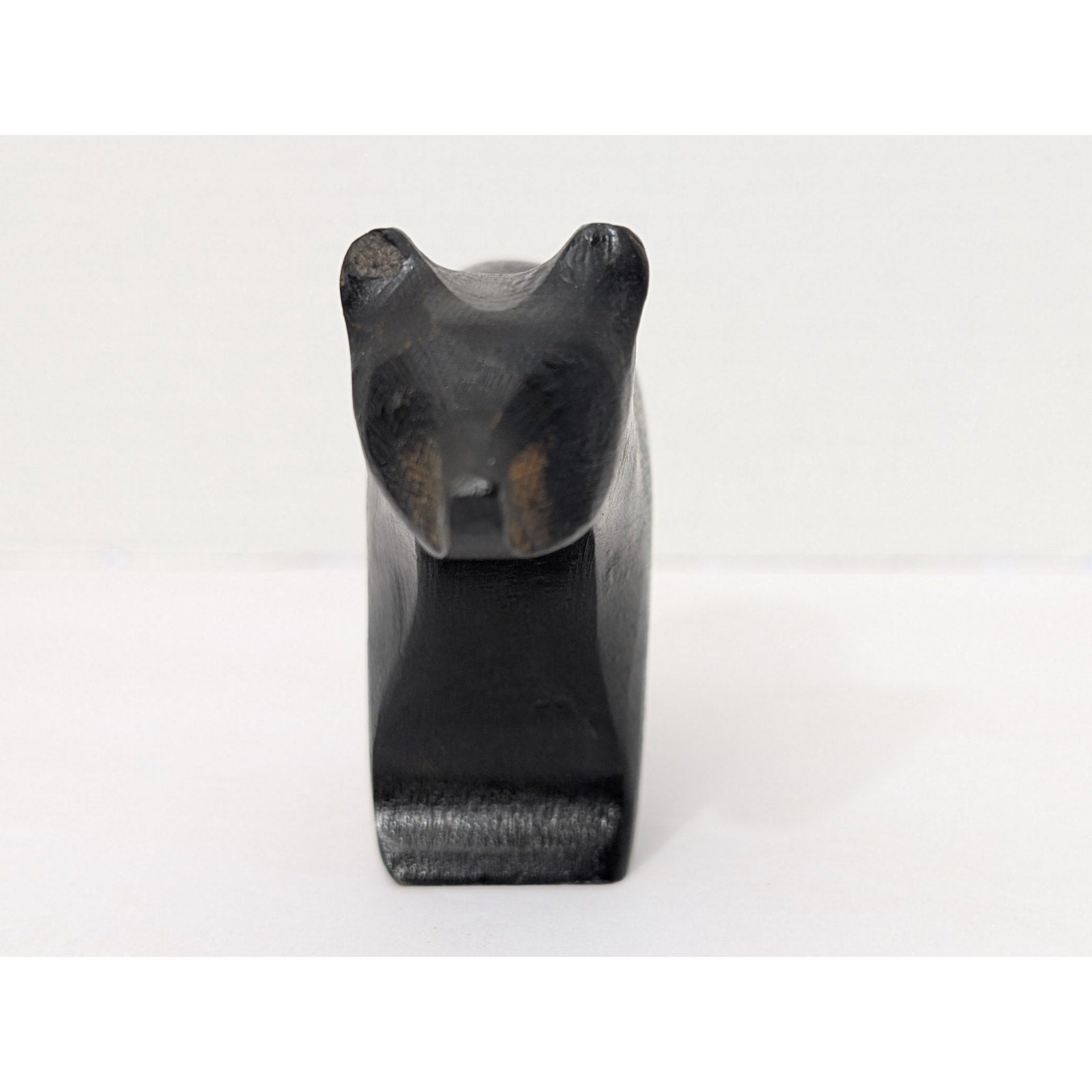 Hand Carved Wood Bear Figurine Signed B Wade 99 Canada Black Bear Folk Art Decor