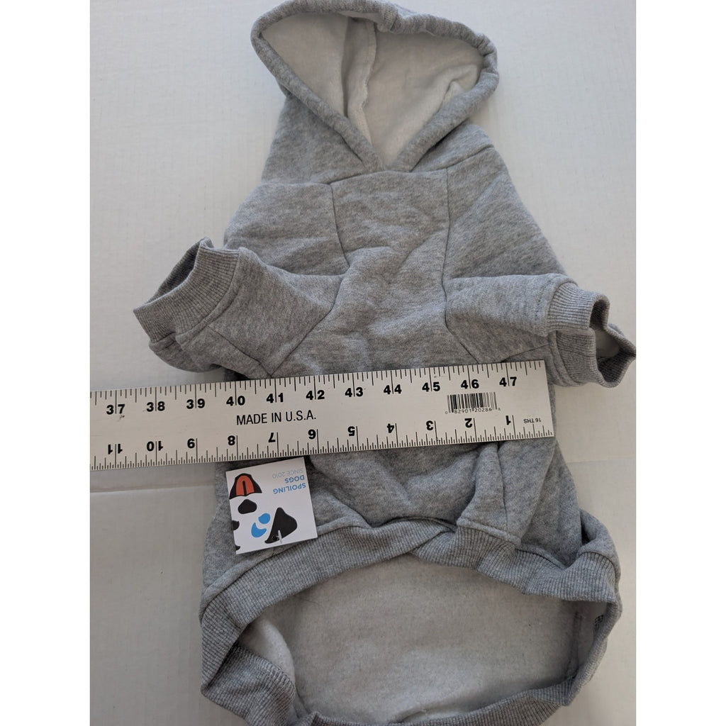 Dog Days Gray Dog Hoodie Sweatshirt Medium Fleece Pet Clothes Pouch Pocket M