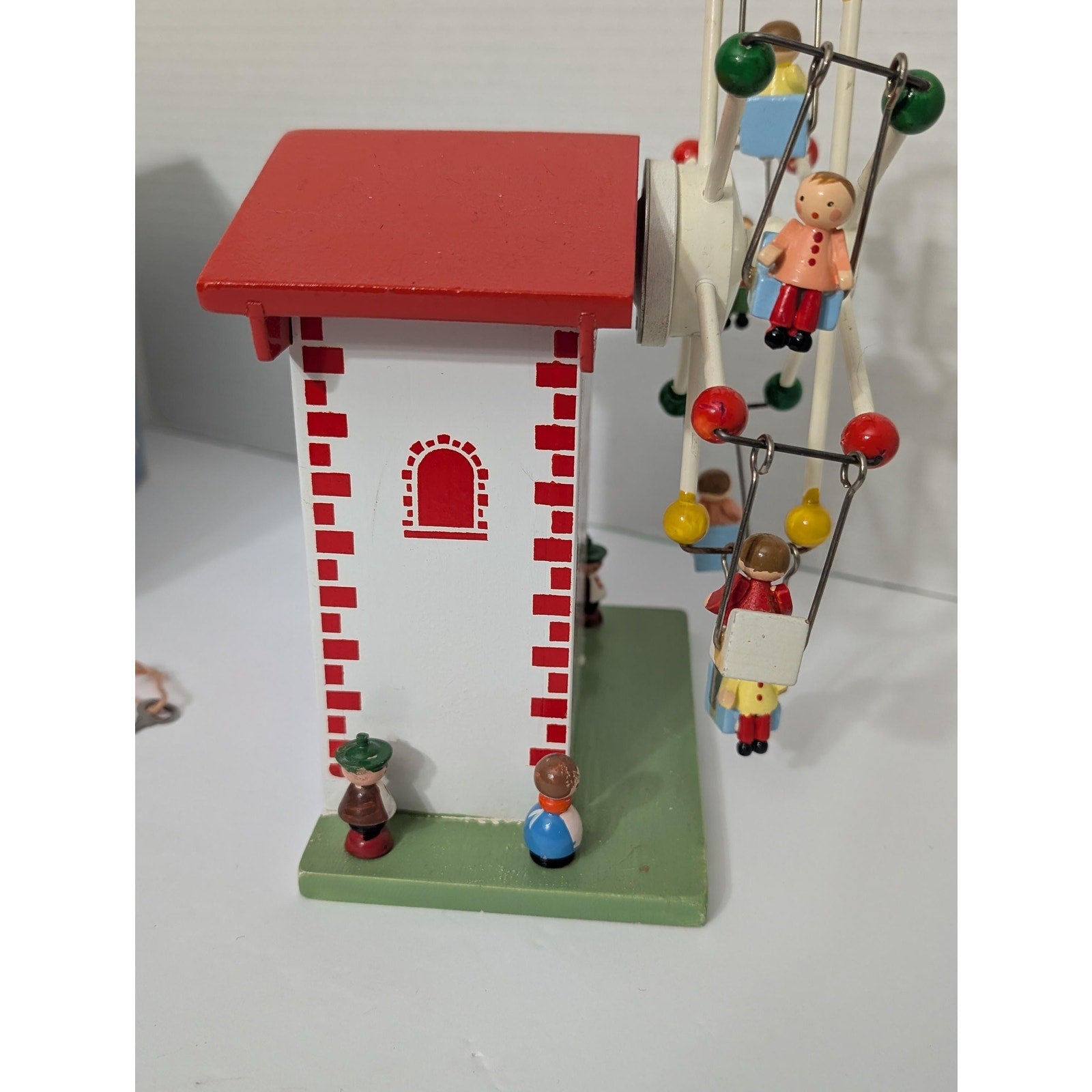 Vintage Reuge Swiss Movement Wooden Musical Ferris Wheel Coin Bank Sing A Song Of Six Pence With Box