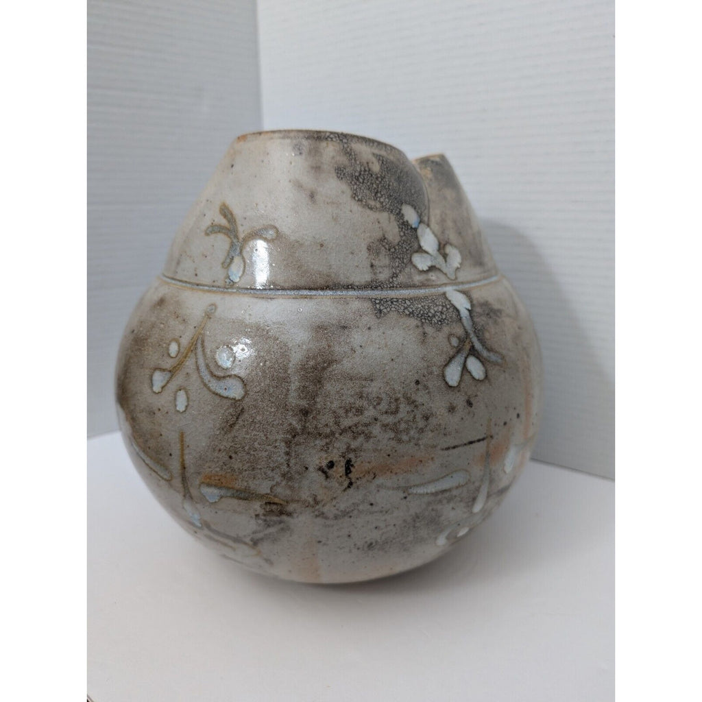 Beautiful Studio Pottery Asymmetrical Bowl Vase By Trish Adams